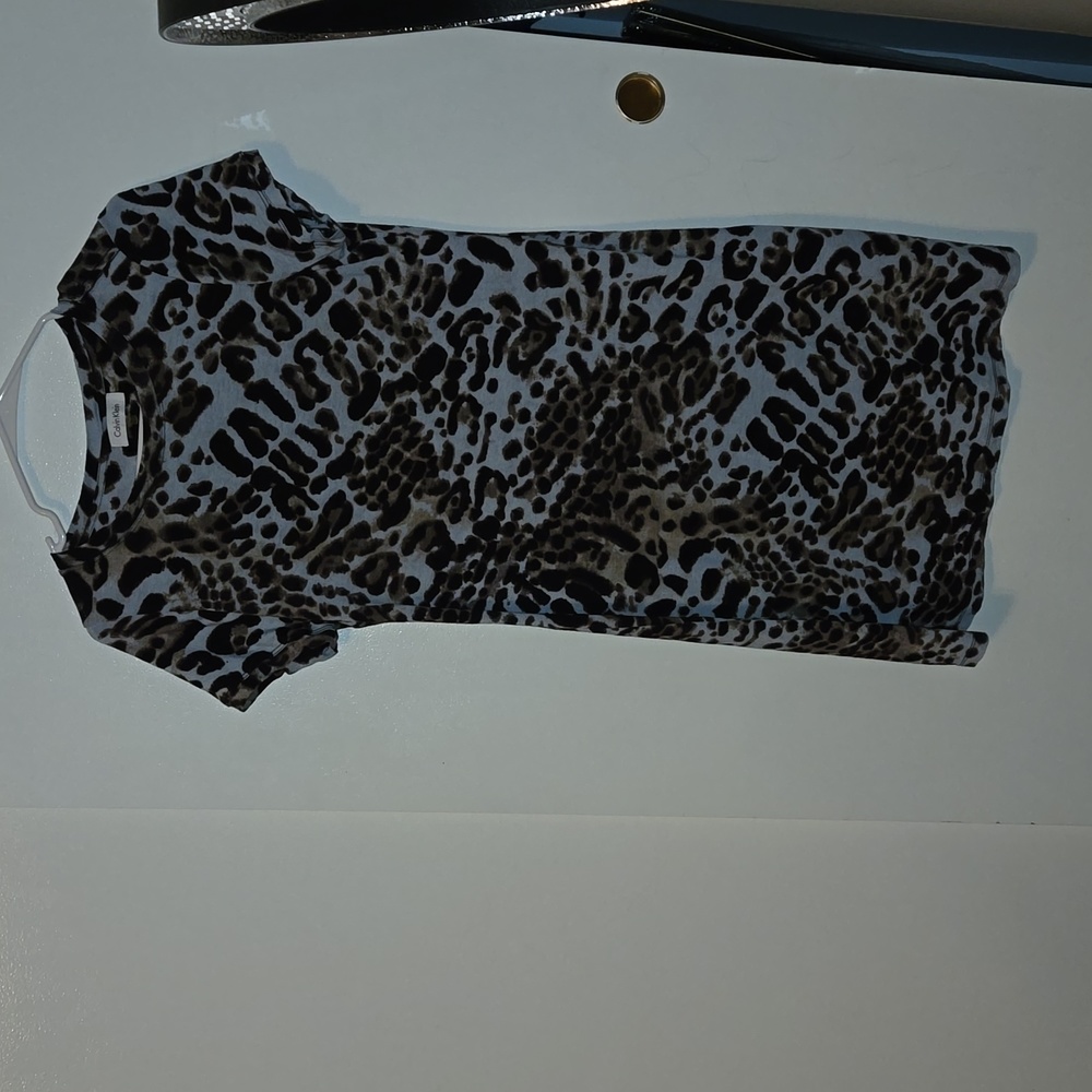 Calvin Klein Women’s Size M Black & Blue Leopard Print Dress